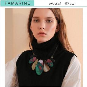 img 1 attached to Women'S Vintage Geometric Acrylic Pendant Necklace - FAMARINE Chunky Collar Bib Statement Jewelry