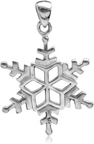 img 2 attached to ❄️ Captivating Silvershake 18mmx16mm 925 Sterling Silver Snowflake Pendant - Exquisite 18 Inch Chain Necklace