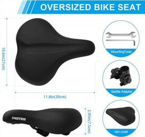 img 1 attached to MZYRH Bicycle Seat - Universal Replacement Memory Foam Sweatproof Bike Saddle For Men & Women, Oversized Comfortable Exercise Mountain Bikes.
