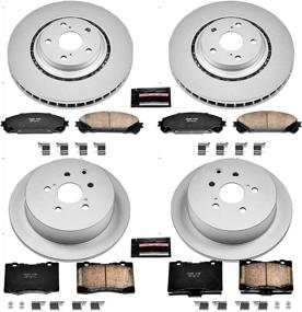 img 1 attached to 🔥 Power Stop CRK5828 Coated Brake Rotor & Ceramic Brake Pads - Front & Rear: The Ultimate Braking Solution