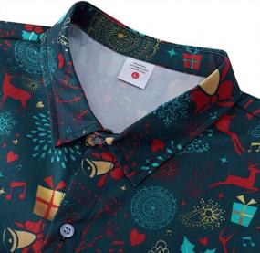 img 2 attached to Festive And Stylish: Loveternal Men'S Christmas And Halloween Button Down Shirts With Slim Fit Design