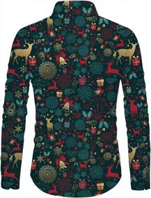 img 3 attached to Festive And Stylish: Loveternal Men'S Christmas And Halloween Button Down Shirts With Slim Fit Design