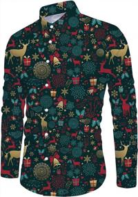 img 4 attached to Festive And Stylish: Loveternal Men'S Christmas And Halloween Button Down Shirts With Slim Fit Design