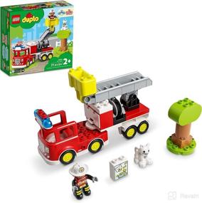 img 4 attached to LEGO DUPLO Rescue Fire Truck 10969 Building Toy: Lights & Siren + 21 Piece Firefighter Set for Kids 2+