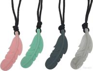 🌈 chewy necklace set for boys and girls, 4pcs silicone sensory chew necklace for adults, kids with adhd, spd, autism and other chewing needs, sensory motor aids to relieve anxiety and stress logo