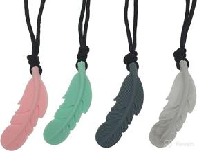 img 4 attached to 🌈 Chewy Necklace Set for Boys and Girls, 4PCS Silicone Sensory Chew Necklace for Adults, Kids with ADHD, SPD, Autism and Other Chewing Needs, Sensory Motor Aids to Relieve Anxiety and Stress