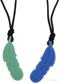 img 1 attached to 🌈 Chewy Necklace Set for Boys and Girls, 4PCS Silicone Sensory Chew Necklace for Adults, Kids with ADHD, SPD, Autism and Other Chewing Needs, Sensory Motor Aids to Relieve Anxiety and Stress