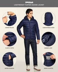 img 2 attached to Water-Resistant Winter Jacket For Men: TSLA Lightweight Packable Puffer With Stylish Accents