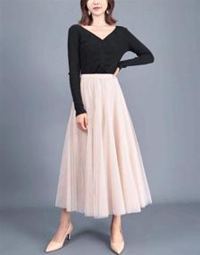 img 3 attached to FEOYA Womens Elastic Flowing Length Women's Clothing via Skirts