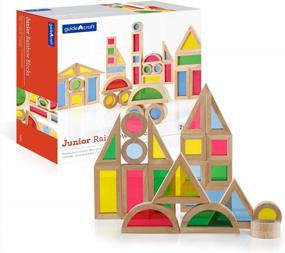 img 4 attached to Guidecraft Jr. Rainbow Blocks: 40 Piece Set - Kids Learning & Educational Toys, Stacking Blocks