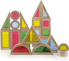 img 1 attached to Радужные блоки Guidecraft Jr.: набор из 40 предметов - детские обучающие и развивающие игрушки, блоки для укладки