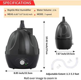 img 4 attached to 🦎 BETAZOOER Reptile Humidifier Mister Fogger with Extension Tube/Hose, Ideal for Reptiles, Amphibians, Herps, Vivariums, Terrariums, and Enclosures (2.5L Tank)