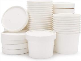 img 4 attached to 25Pcs Christmas Food Container Set: 8Oz Paper Cups With Lids For Easy Meal Prep And Storage