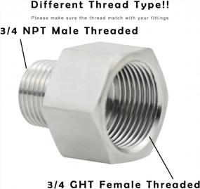 img 3 attached to Beduan Stainless Steel Garden Hose Adapter: Connect 3/4" GHT Female To 3/4" NPT Male For Perfect Fittings