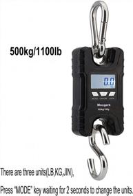 img 1 attached to Mougerk Portable Heavy Duty Digital Crane Scale - Weigh Up To 500Kg/1100Lb With Hanging Scales And 2 AAA Batteries (Not Included)