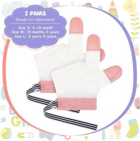 img 1 attached to 👶 Thumb Sucking Stop Kit - 2 Pairs/4 Pieces, Pink Breathable Finger Guard for Babies