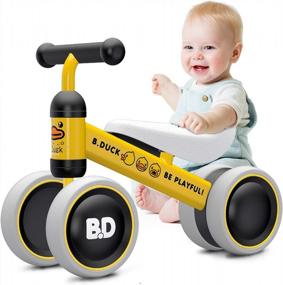 img 4 attached to 10-24 Month Toddler Balance Bike Walker Riding Toys For 1 Year Old Boys Girls No Pedal 4 Wheels Bicycle Best First Birthday Gifts New Year Holiday