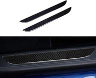 🚘 high-performance topdall carbon fiber car door sill protection cover with polyurethane - anti-scratch stickers | compatible for tesla model s logo