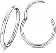 zircon 16g surgical steel hinged nose ring hoop with segment clicker - ideal for lip, cartilage, and rook piercings - available in 6mm, 8mm, and 10mm diameter - wssxc logo