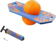 flybar pogo ball for kids, jump trick bounce board with pump and strong grip deck logo