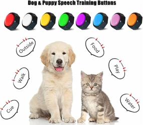 img 1 attached to 🐶 Train Your Dog with RIBOSY Set of 8, Recordable Dog Speech Training Buzzers - Voice Command Buttons (Battery Included)