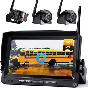 img 4 attached to Xroose CWX3: 9" FHD Monitor with Built-in Recorder, 1080P Wireless Backup Camera, 3 Front/Side View Reversing IP69 Cameras - Extra Stable Signal Monitor System for Trucks, RVs, Trailers, Buses, Motorhomes, Campers