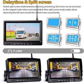 img 1 attached to Xroose CWX3: 9" FHD Monitor with Built-in Recorder, 1080P Wireless Backup Camera, 3 Front/Side View Reversing IP69 Cameras - Extra Stable Signal Monitor System for Trucks, RVs, Trailers, Buses, Motorhomes, Campers