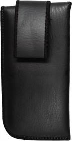 img 3 attached to 🕶️ Vertical BLACK Leather Eyeglass Attaché