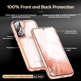 img 2 attached to Комплекс максимальной защиты для Samsung Galaxy S22 Plus 5G: ударопрочный чехол TAURI с защитными стеклами для экрана и камеры - 2 штуки