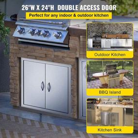 img 3 attached to Stainless Steel Flush Mount Double Door For BBQ Island - Mophorn Outdoor Kitchen Access, 26" X 24" Wall Construction, Ideal For Outdoor Cooking Spaces