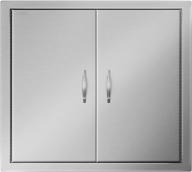 stainless steel flush mount double door for bbq island - mophorn outdoor kitchen access, 26" x 24" wall construction, ideal for outdoor cooking spaces logo