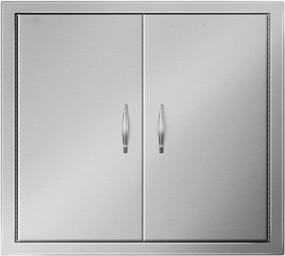 img 4 attached to Stainless Steel Flush Mount Double Door For BBQ Island - Mophorn Outdoor Kitchen Access, 26" X 24" Wall Construction, Ideal For Outdoor Cooking Spaces