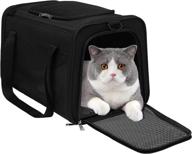 🐱 airline approved cat carrier: secure soft-sided collapsible puppy carrier for small dogs, puppies, and large cats – locking safety zippers, removable fleece pad, & convenient pockets logo