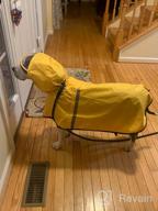 img 1 attached to Waterproof Dog Raincoat With Adjustable Belly Strap, Leash Hole & Reflective Strip - Lightweight Breathable Hoodie Jacket For Medium Large Dogs - Easy To Wear review by Scott Richardson