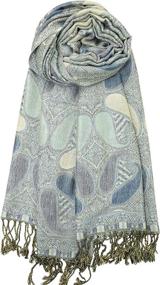 img 4 attached to Achillea Paisley Pashmina Double Layered Women's Accessories ~ Scarves & Wraps