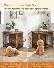 img 1 attached to 🐶 FEANDREA Dog Crate Furniture: Stylish Side Table Kennel for Dogs up to 30 lb, Double-Door Rustic Brown Cage with Removable Tray, Multi-Purpose Indoor Dog House
