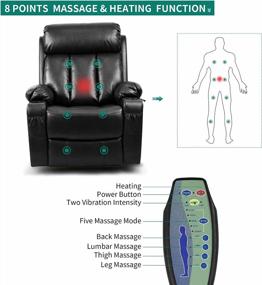 img 1 attached to Power Lift Recliner Chair With Extended Footrest For Elderly, Faux Leather Massage Heat Recliner With 2 Cup Holders And Remote Control - YITAHOME Living Room Furniture (Black)