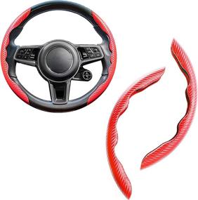 img 4 attached to Carbon Fiber Steering Wheel Cover Interior Accessories : Steering Wheels & Accessories