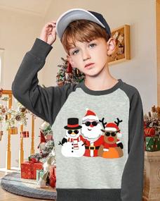 img 2 attached to Get Your Toddler Ready For Christmas With Our Santa Elk And Dinosaur Raglan Sweatshirt Collection!