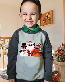 img 3 attached to Get Your Toddler Ready For Christmas With Our Santa Elk And Dinosaur Raglan Sweatshirt Collection!