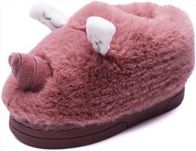 img 4 attached to Cozy And Cute Winter Home Slippers For Boys And Girls By Chiximaxu