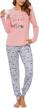 luxurious soft cotton women's pajama set - sykooria long sleeve sleepwear loungewear 2 piece joggers petite logo