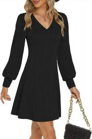 img 4 attached to Stay Fashionable And Comfortable With OYANUS Women'S V-Neck Sweater Dress - Perfect For Fall