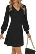 stay fashionable and comfortable with oyanus women's v-neck sweater dress - perfect for fall logo