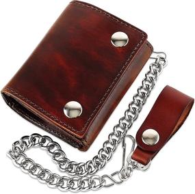 img 4 attached to Premium Vintage Cowhide TC315 Tri Fold 🧳 Wallet: Superior Men's Accessory for Organizing Cards and Cash