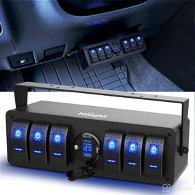 img 4 attached to 🚤 Waterproof Aluminum Rocker Switch Panel with 6 Gangs, Voltmeter, QC 3.0 USB Charger, Night Glow Stickers - Ideal for Boats, Cars, RVs, Trucks! 2-Year Warranty - Nilight