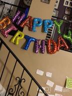 img 1 attached to Eco-Friendly Happy Birthday Balloon Banner - 16-Inch Mylar Foil Letters Sign Bunting For All Ages - Reusable Party Decorations And Supplies For Girls, Boys, And Adults review by Petr Webster