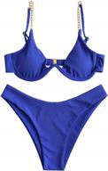 женский комплект бикини пуш-ап на косточках с v-образным вырезом и высоким вырезом - zaful swimsuits for summer! логотип