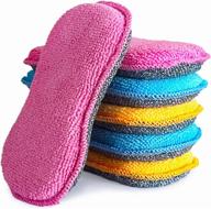 🧽 upstar non-scratch kitchen scrub sponges - microfiber cleaning sponges for sink, basin, and multi-purpose (pack of 6) logo