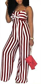 img 4 attached to Women'S Sexy Striped Jumpsuit With Tie Bowknot - SheKiss Summer Rompers